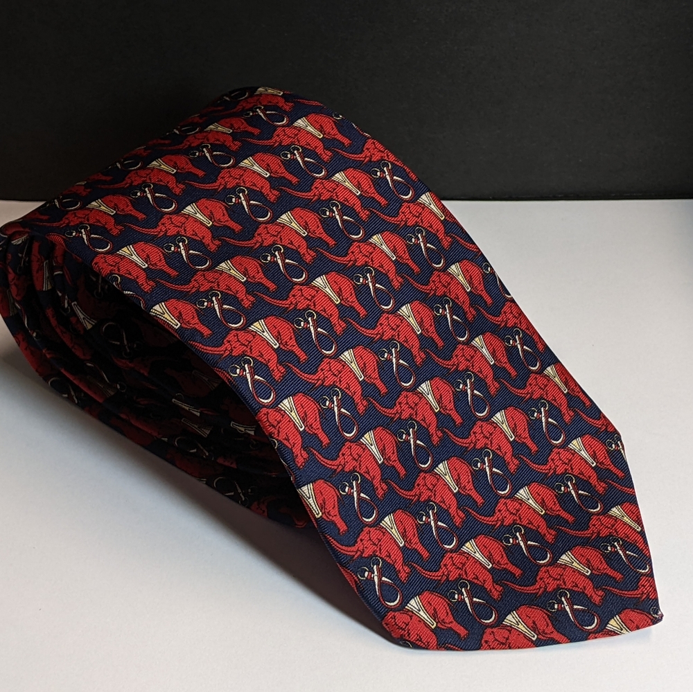 John Comfort for Nordstrom elephant print silk tie